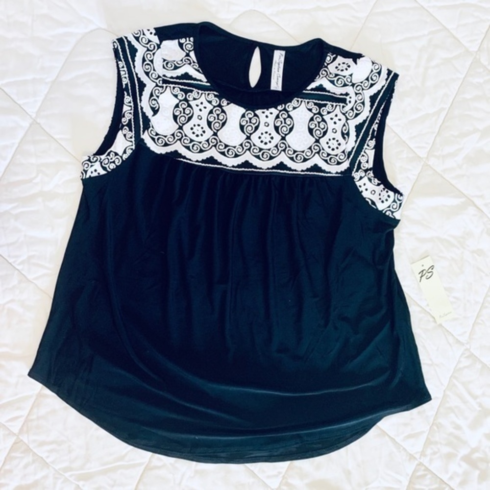 PERSEPTION CONCEPT Black Dress Top-S *NWT*